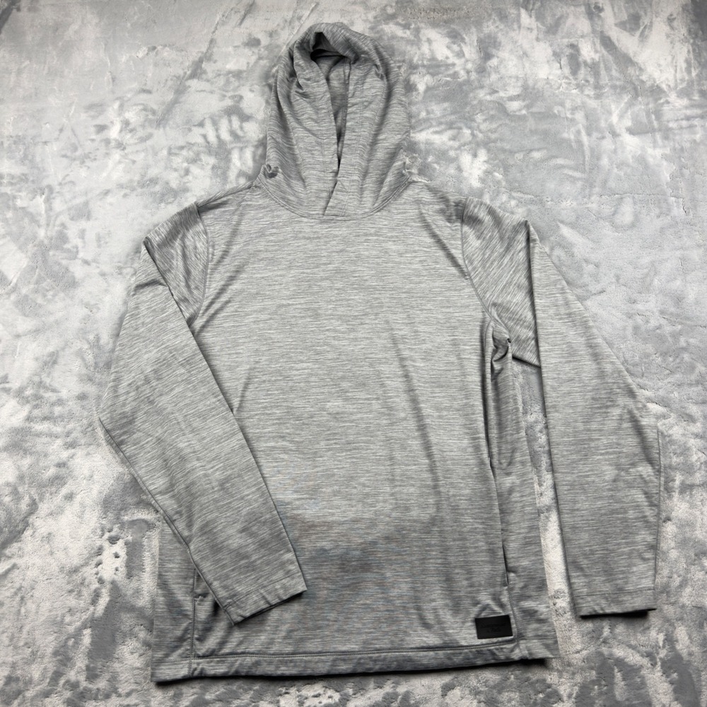 Abercrombie & Fitch Air Knit Hoodie Mens Medium Gray Space Dye Performance Top